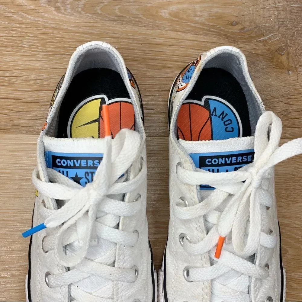 Converse Chuck Taylor Kids Size 3 All Star Logo White Canvas Low Top Sneakers